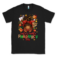 Black santas favorite pharmacy tech afro messy bun Classic Tee - texasbilliewilder