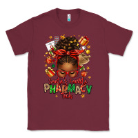 Burgundy santas favorite pharmacy tech afro messy bun Classic Tee - texasbilliewilder