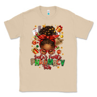 Mushroom santas favorite pharmacy tech afro messy bun Classic Tee - texasbilliewilder