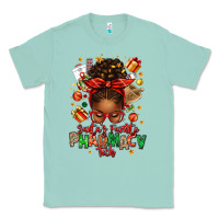 Seafoam santas favorite pharmacy tech afro messy bun Classic Tee - texasbilliewilder