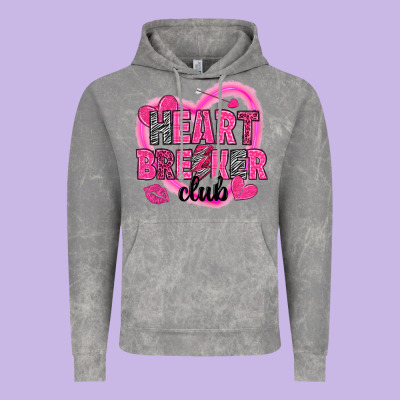 Heart Breaker Club Valentine's Day Vintage Hoodie Designed By Howdyjamesfarm