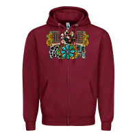 Burgundy dog mom western Zipper Hoodie - RacoonDesign