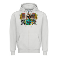 Dove Grey dog mom western Zipper Hoodie - RacoonDesign