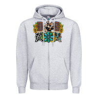 Heather Grey dog mom western Zipper Hoodie - RacoonDesign