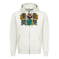 Oatmeal Heather dog mom western Zipper Hoodie - RacoonDesign