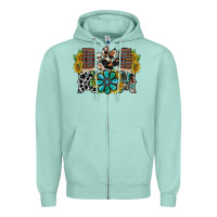 Seafoam dog mom western Zipper Hoodie - RacoonDesign
