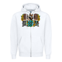White dog mom western Zipper Hoodie - RacoonDesign