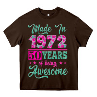 Chocolate Brown made in 1972, 50 years of being awesome Heavy Core Tee - Jasminsmagicworld