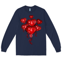 Navy heart balloons olivia Long Sleeve Tee - OliviaCreatesArt