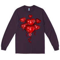 Plum heart balloons olivia Long Sleeve Tee - OliviaCreatesArt