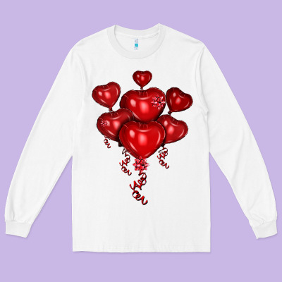 Heart Balloons Olivia Long Sleeve Tee Designed By Oliviacreatesart