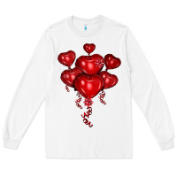 White heart balloons olivia Long Sleeve Tee - OliviaCreatesArt