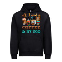 Black all i need is coffee and my dog Urban Hoodie - AdoDesignShop