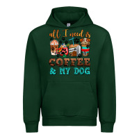 Forest Green all i need is coffee and my dog Urban Hoodie - AdoDesignShop