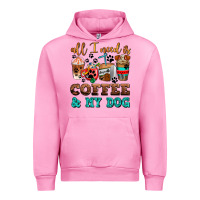 Fuchsia Pink all i need is coffee and my dog Urban Hoodie - AdoDesignShop