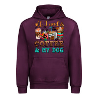 Mauve Wine all i need is coffee and my dog Urban Hoodie - AdoDesignShop