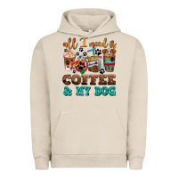 Pigment French Oak all i need is coffee and my dog Urban Hoodie - AdoDesignShop