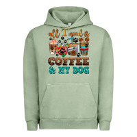 Pigment Oil Green all i need is coffee and my dog Urban Hoodie - AdoDesignShop