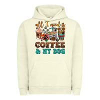 Pigment Pistachio all i need is coffee and my dog Urban Hoodie - AdoDesignShop