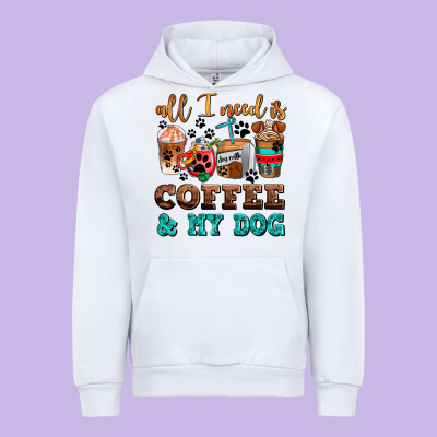 All I Need Is Coffee And My Dog Urban Hoodie Designed By Adodesignshop
