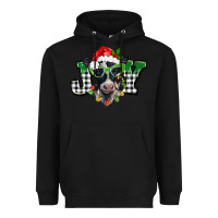 Black Christmas joy black and white cow Heavyweight Hoodie - BarkalooDesign