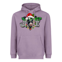 Lavender Christmas joy black and white cow Heavyweight Hoodie - BarkalooDesign