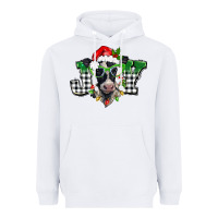 White Christmas joy black and white cow Heavyweight Hoodie - BarkalooDesign