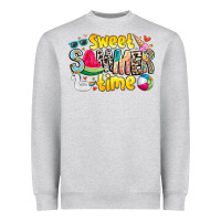 Heather Grey summer time Heavyweight Sweatshirt - CowhideDigitalArt