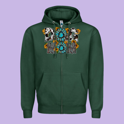 Dog Mom Zipper Hoodie Designed By Racoondesign