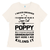 Super Cool Poppy Of A Freaking Awesome Granddaugh Ladies Tee | Teevron