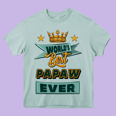 World's Best Papaw Ever Heavy Core Tee Designed By Jasminsmagicworld