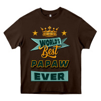 Chocolate Brown world's best papaw ever Heavy Core Tee - Jasminsmagicworld