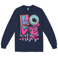 Navy love vibes Long Sleeve Tee - OliviaCreatesArt