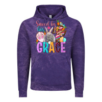 Cloud Purple Saved by his grace Easter Day Vintage Hoodie - HowdyJamesFarm
