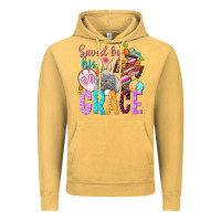 Vintage Mustard Saved by his grace Easter Day Vintage Hoodie - HowdyJamesFarm