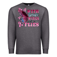 Charcoal Heather with brave wings she flies Premium Sweatshirt - BarkalooDesign