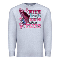 Heather Grey with brave wings she flies Premium Sweatshirt - BarkalooDesign