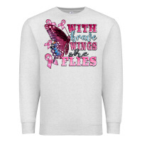 Oatmeal Heather with brave wings she flies Premium Sweatshirt - BarkalooDesign