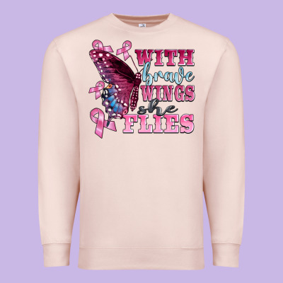 With Brave Wings She Flies Premium Sweatshirt Designed By Barkaloodesign