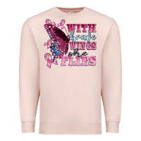 Pale Pink with brave wings she flies Premium Sweatshirt - BarkalooDesign