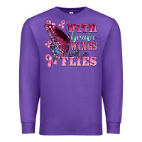Purple with brave wings she flies Premium Sweatshirt - BarkalooDesign