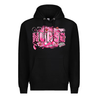 Black breast cancer nurse Premium Hoodie - LillyAllenDesigns