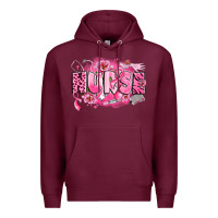 Burgundy breast cancer nurse Premium Hoodie - LillyAllenDesigns