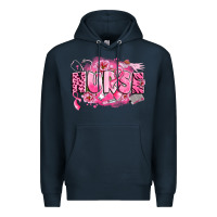 Navy breast cancer nurse Premium Hoodie - LillyAllenDesigns