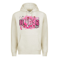 Oatmeal Heather breast cancer nurse Premium Hoodie - LillyAllenDesigns