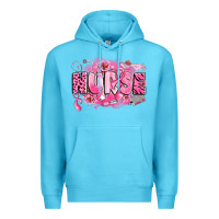 Ocean Blue breast cancer nurse Premium Hoodie - LillyAllenDesigns