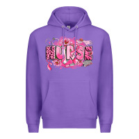 Purple breast cancer nurse Premium Hoodie - LillyAllenDesigns