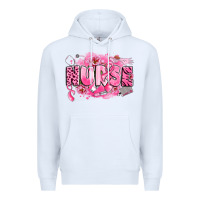 White breast cancer nurse Premium Hoodie - LillyAllenDesigns