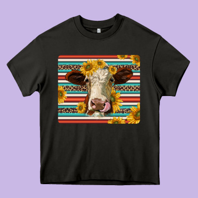 Serape Leopard Hereford Cattle Mousepad Heavy Core Tee Designed By Jasminsmagicworld