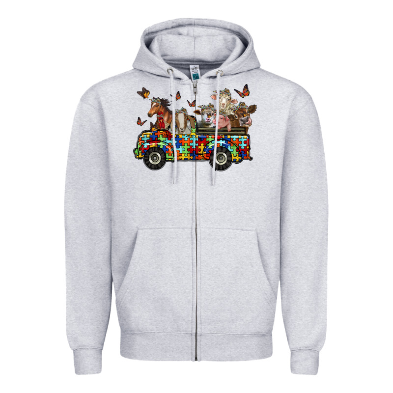 Farm Animals Autism Zipper Hoodie by RacoonDesign | Teevron